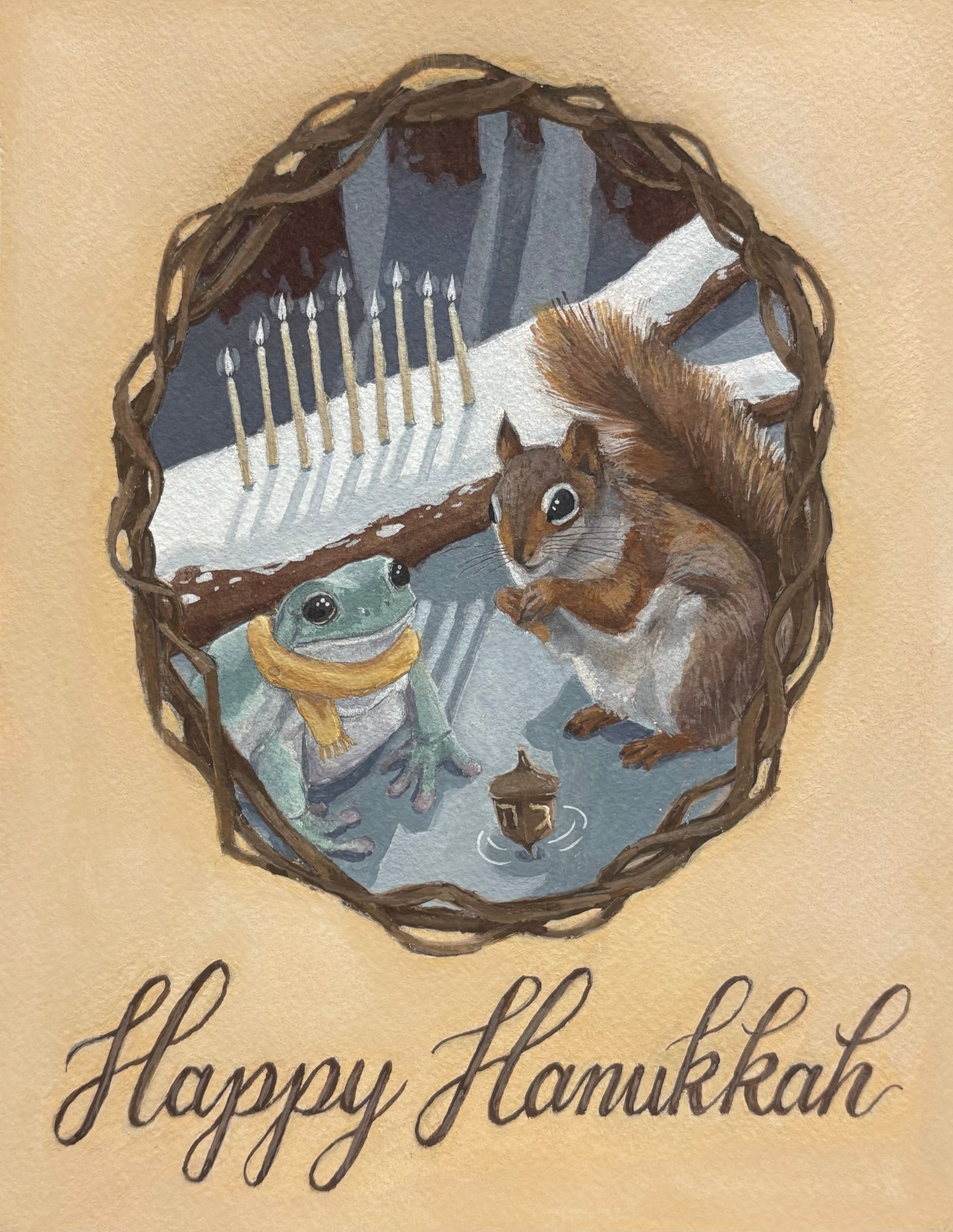 Snowy Forest Hanukkah Card