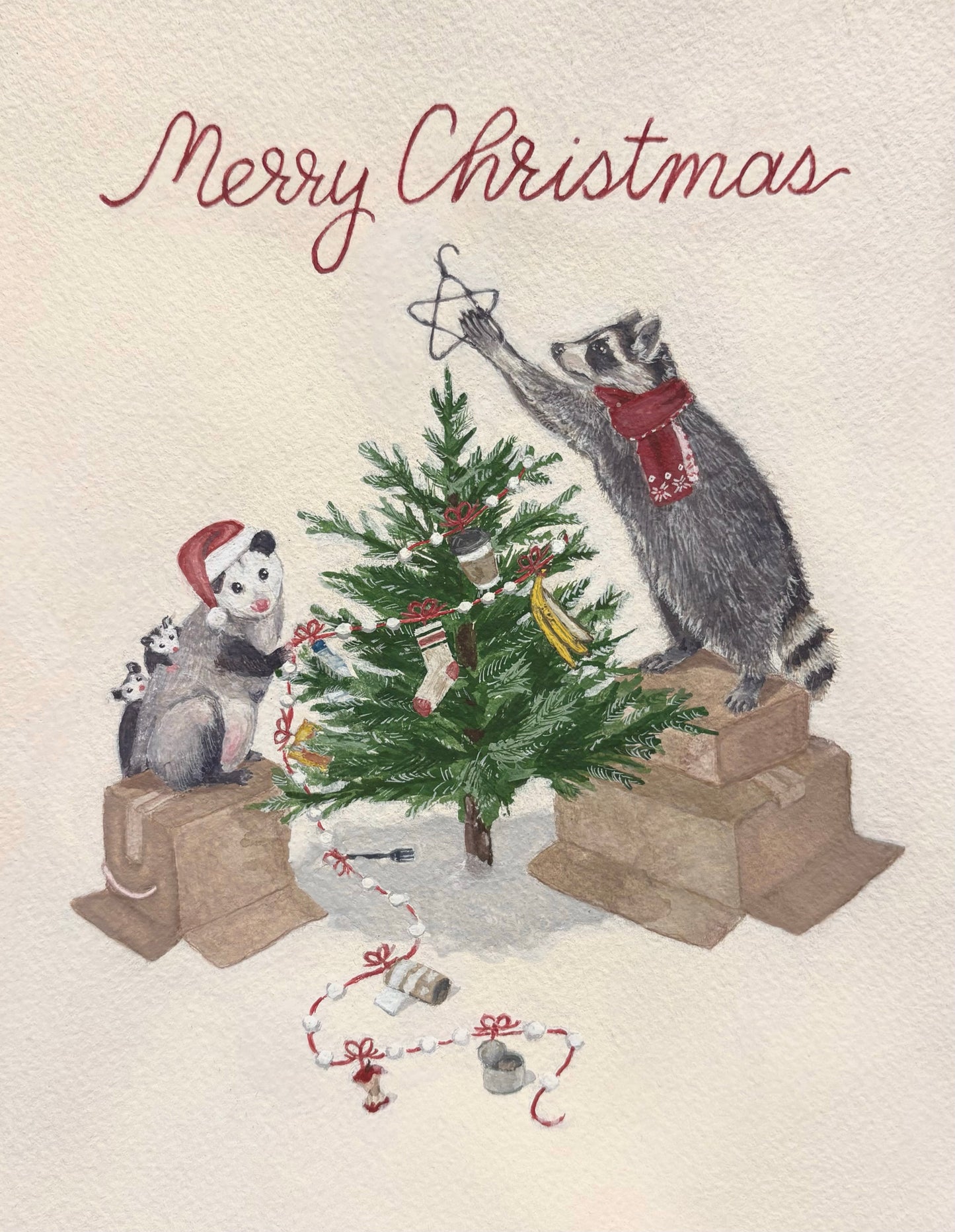 Tree of Trash Treasure Christmas Card