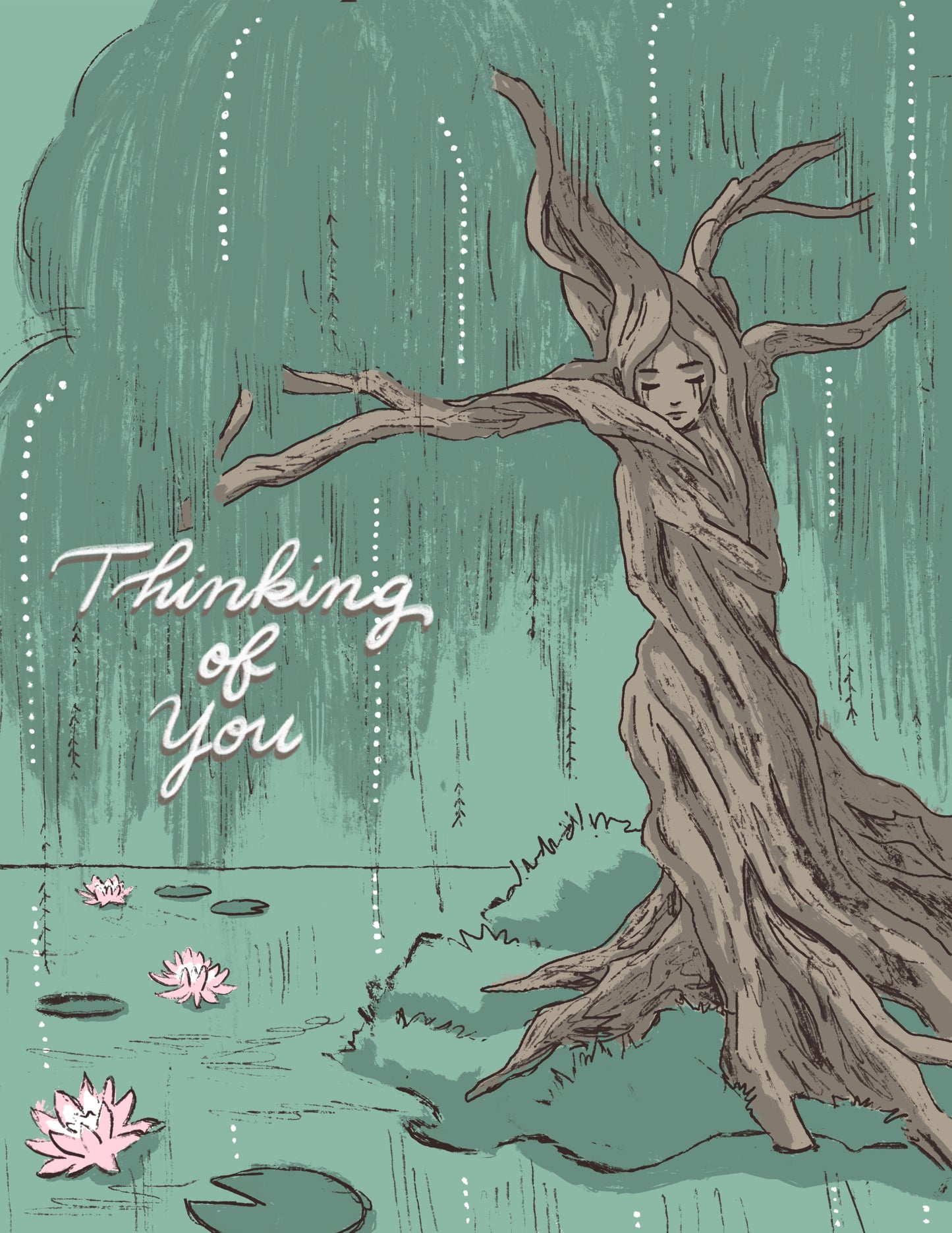 Weeping Willow Sympathy Card