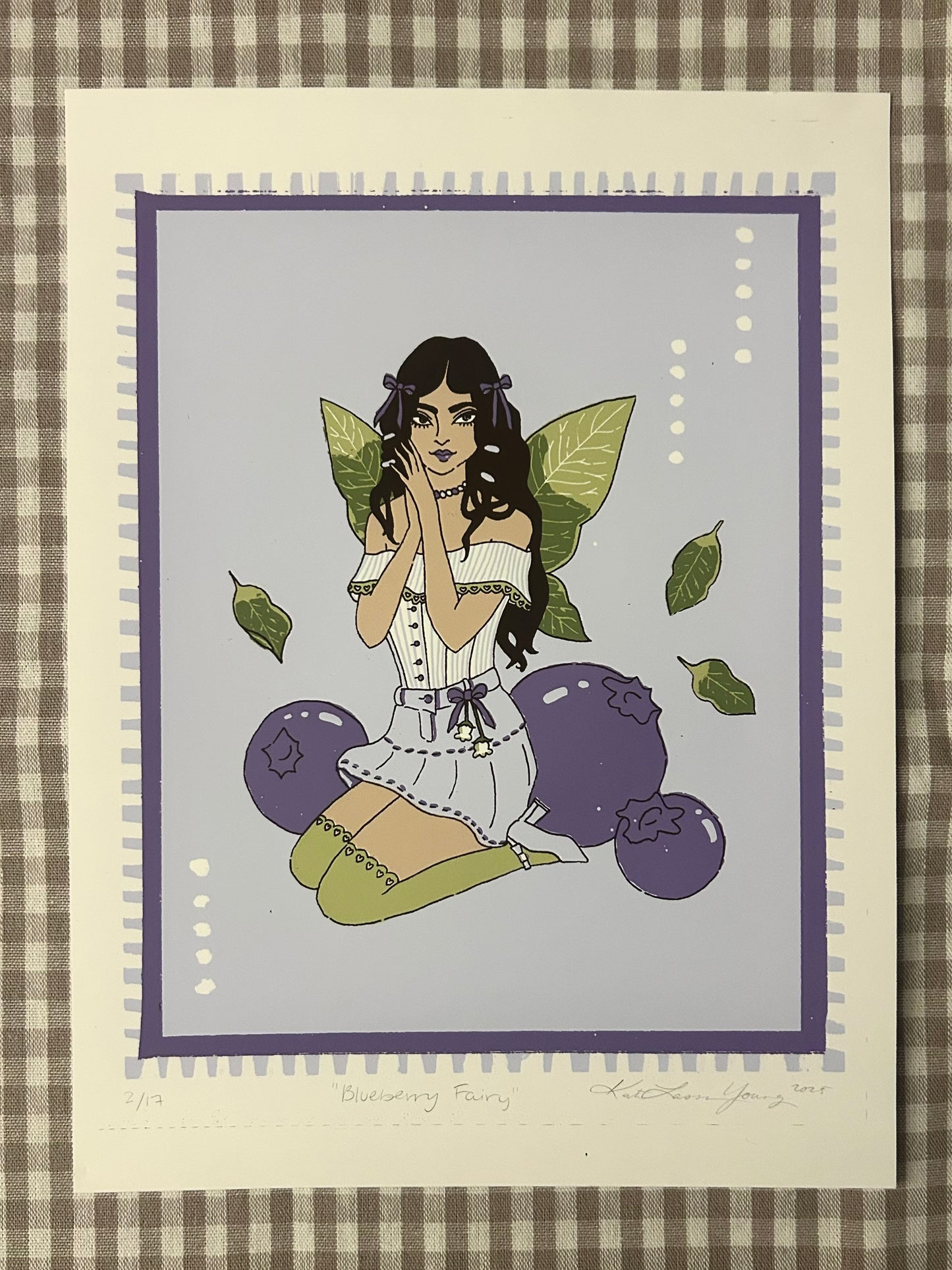 Blueberry Fairy 9x12 Screen Print