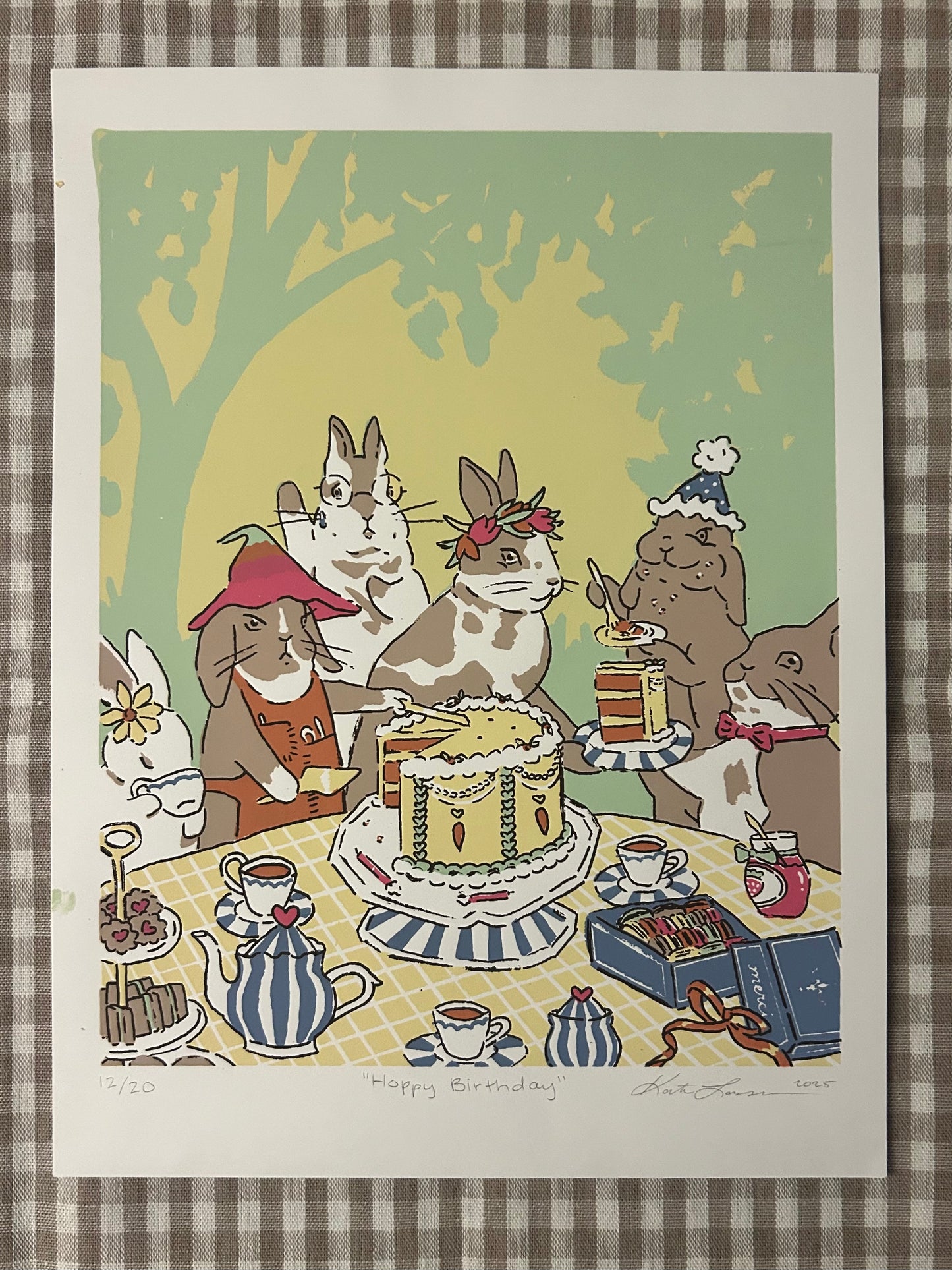 Hoppy Birthday 9x12 Screen Print