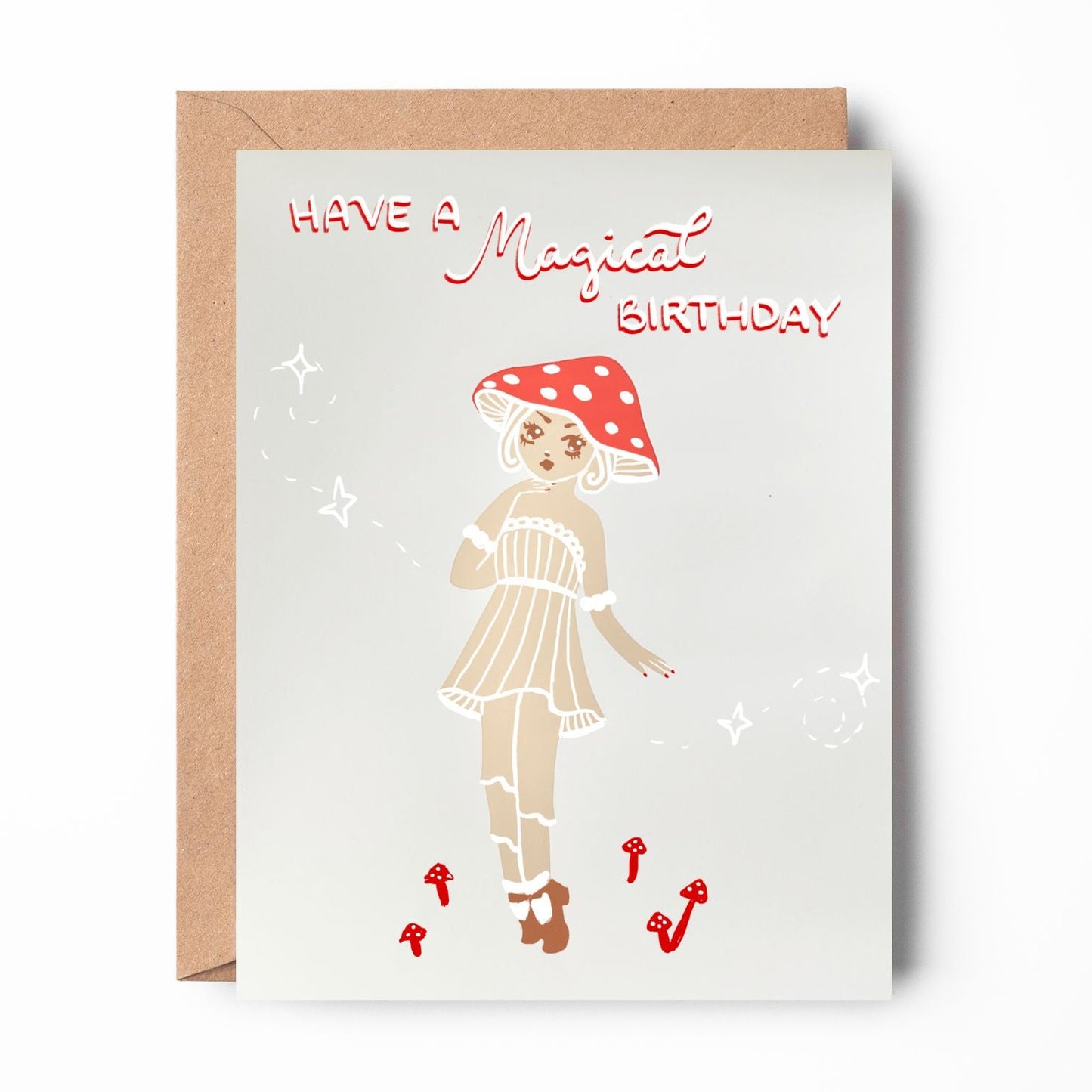 Mushroom Sprite Birthday Card