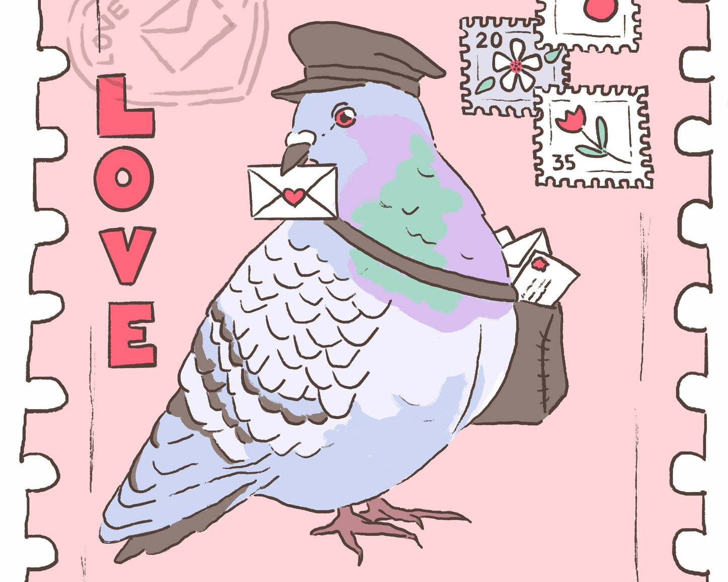 Pigeon Love Letter Card